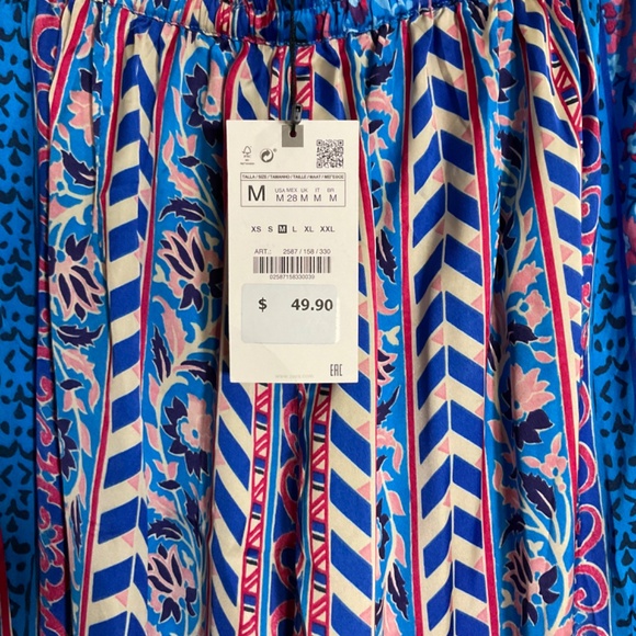 ZARA Pull On Satin-Like Palazzo Pants, Size M, NWT - Picture 5 of 7